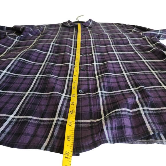 Vince Mens Berkeley Plaid Shirt Size XL Purple Classic Fit Button Down Collared - Picture 11 of 11